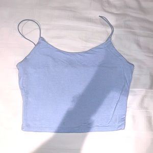 Thin strap crop top - baby blue